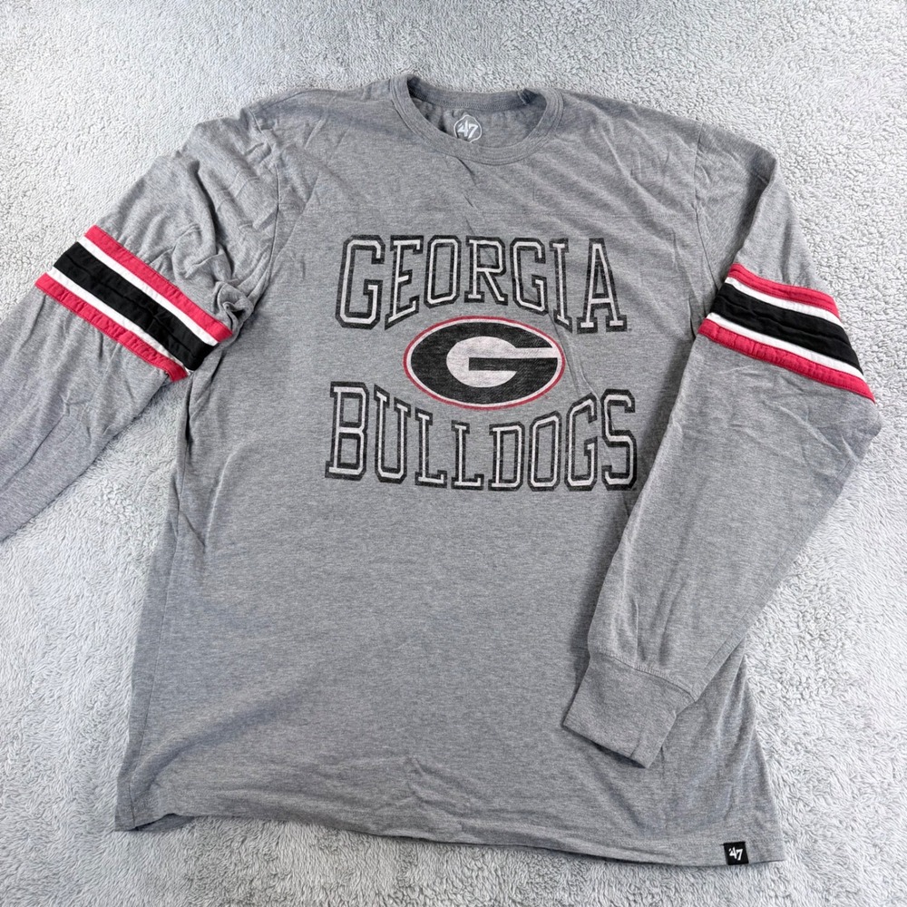 47 Brand UGA Georgia Bulldogs NCAA GameDay Football Tee Mens XL Gray
